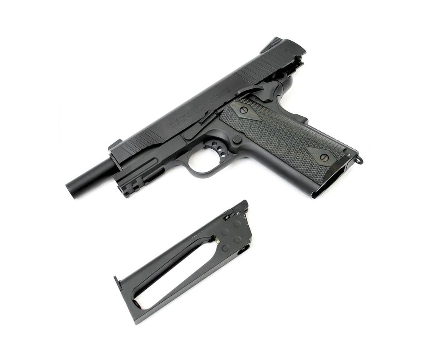 180524 - Colt 1911 Rail Gun GBB CO2 Black Mat 17BBs
