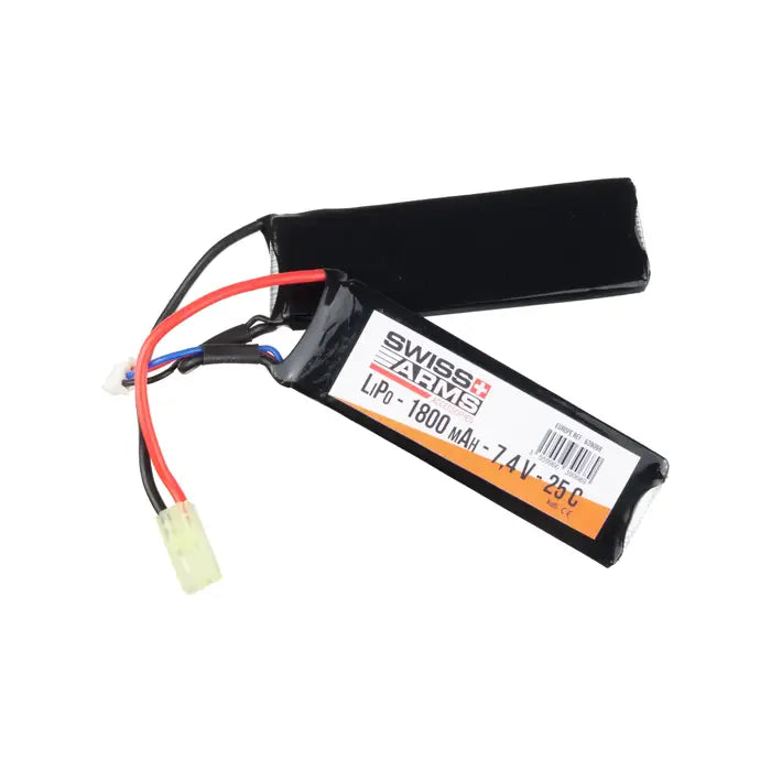 639068 - 7.4V LiPo 1800mAh 25C Double Stick type Battery - Tamiya Mini - Swiss Arms
