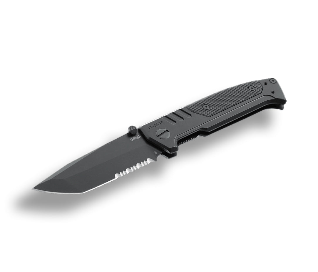 5.0898 - Walther PDP Steel Frame Tanto Folder serrated, black