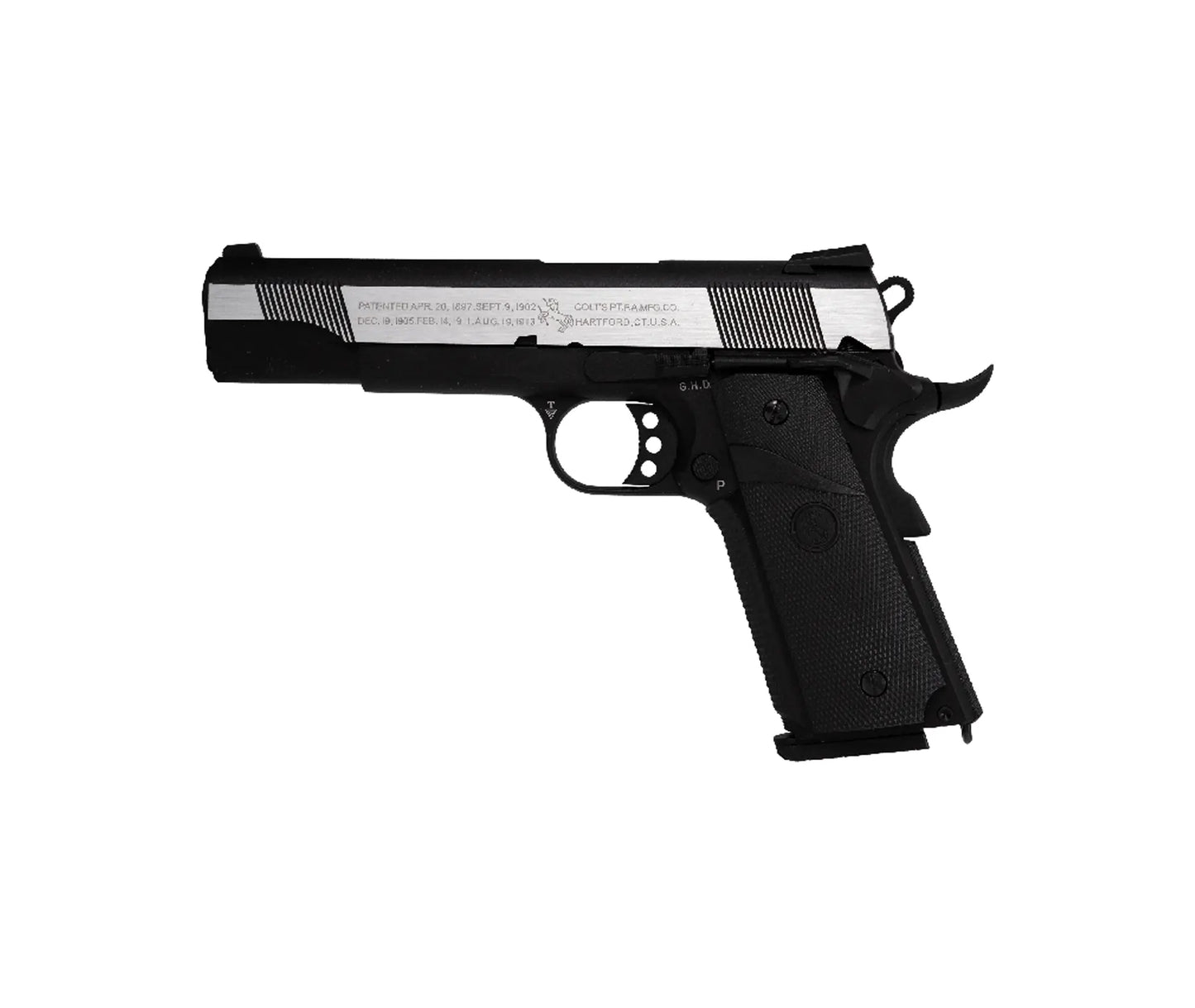 180138 - Colt 1911 Combat GBB Dual Tone (Silver Slide, Black Lower) /C12 0.9J 15R
