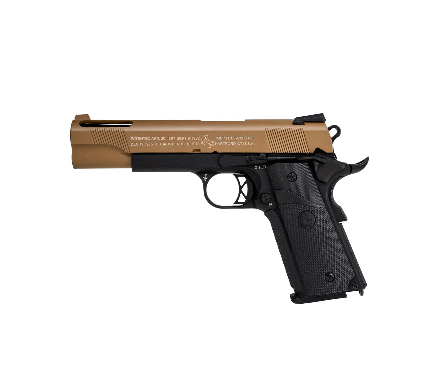 180164 - Colt 1911 Ported Gas (Tan Slide, Black Lower) /C12 6mm 0.9J 15R