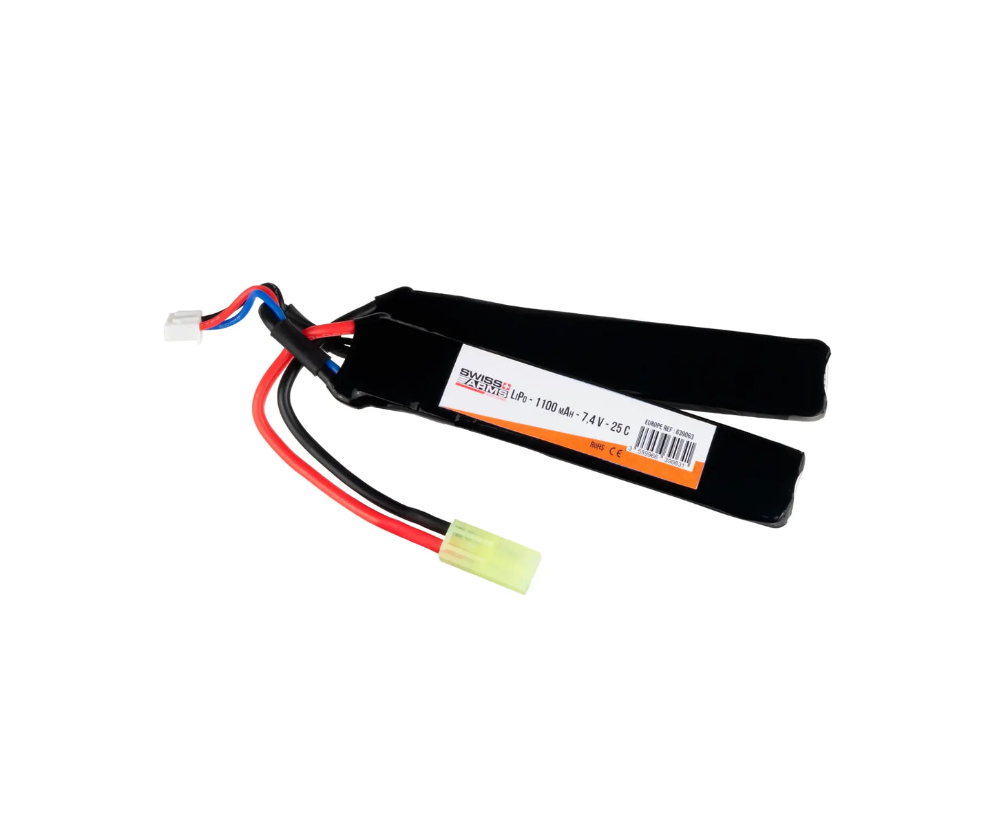 639063 - Baterry Double Stick LiPo-1100mAh-7.4v-25c Swiss Arms
