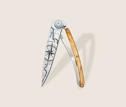 1CB000054 - Deejo, 37g, Pocket knife, Titanium, Olivewood, Terra Incognita,