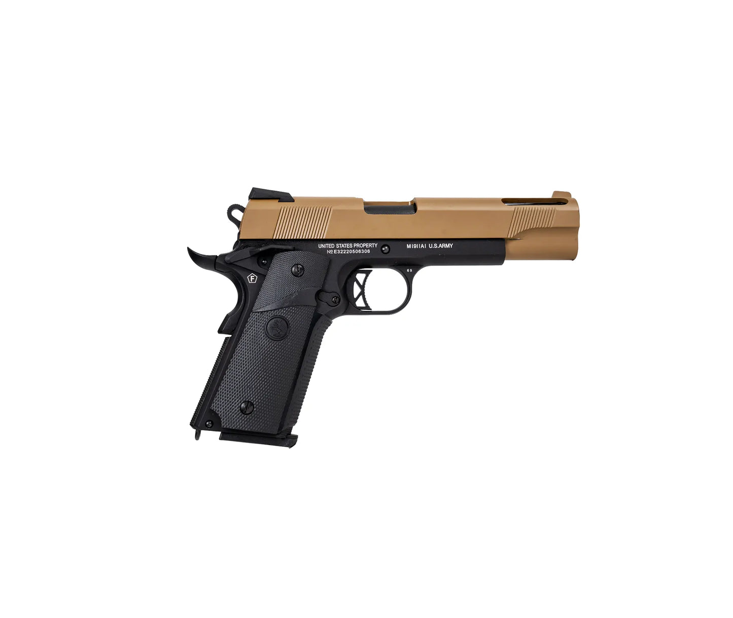 180164 - Colt 1911 Ported Gas (Tan Slide, Black Lower) /C12 6mm 0.9J 15R