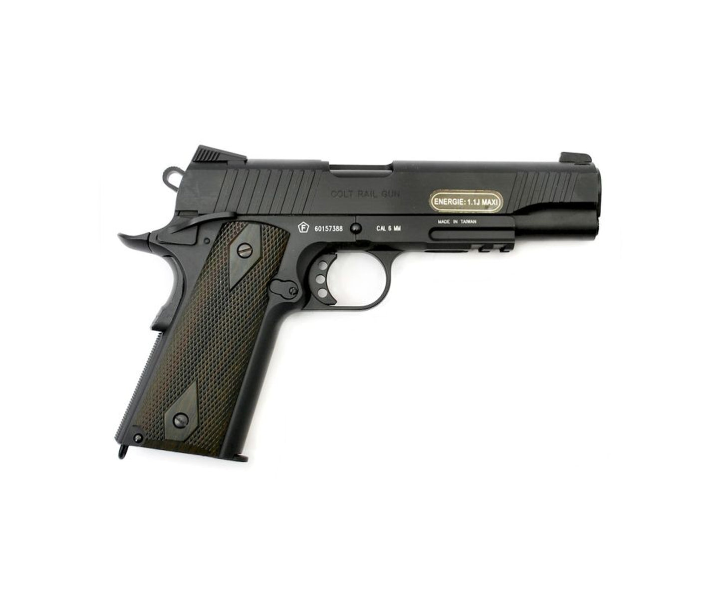 180524 - Colt 1911 Rail Gun GBB CO2 Black Mat 17BBs