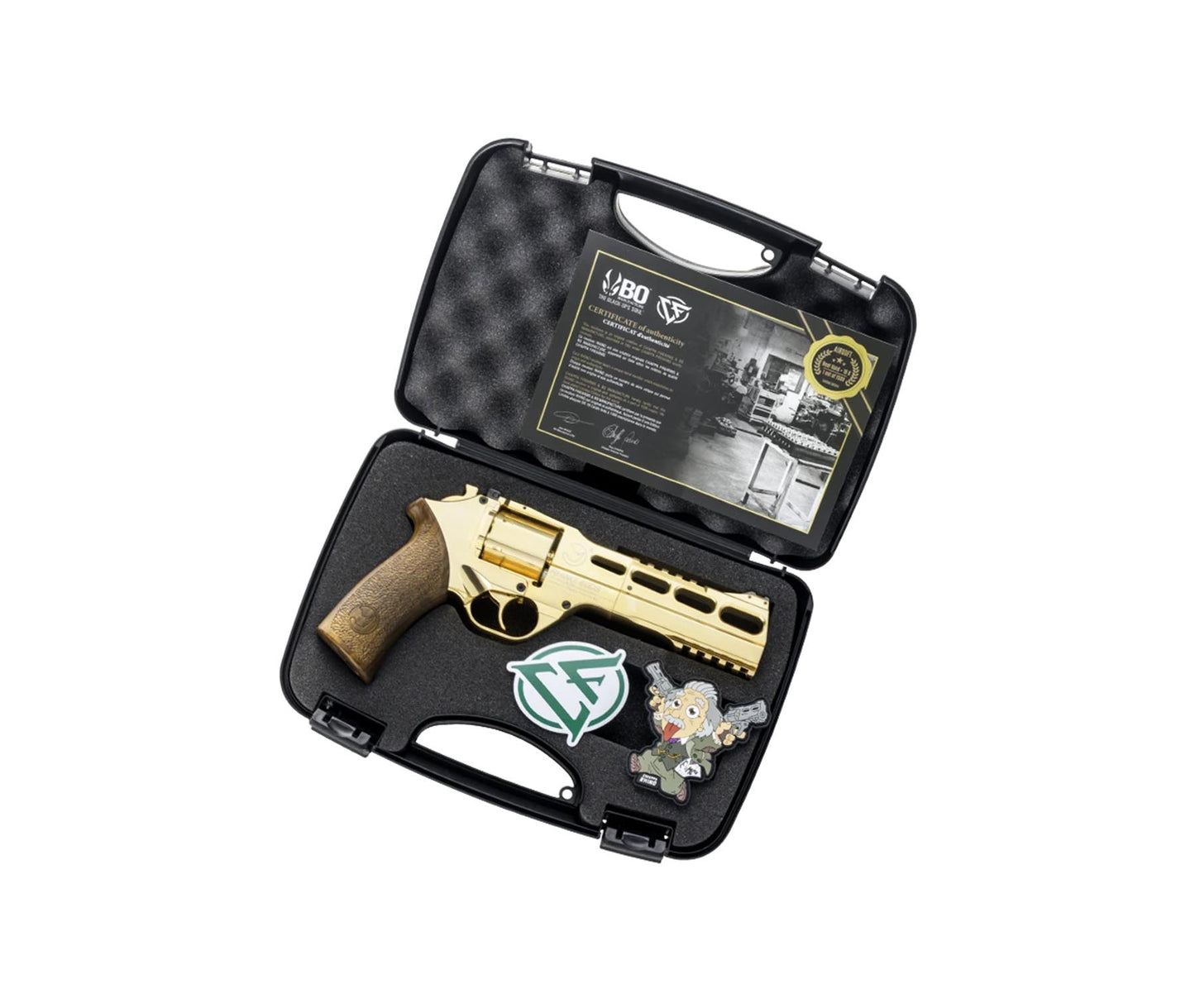 440.129 - RHINO REVOLVER 60DS AIR CO2 bb GOLD W/ PISTOL CASE