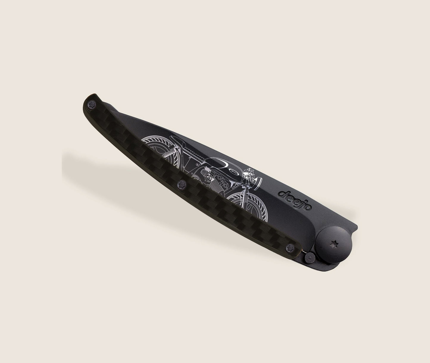 1GC000107 - Deejo, 37g, Black, Carbon Fiber, Café Racer