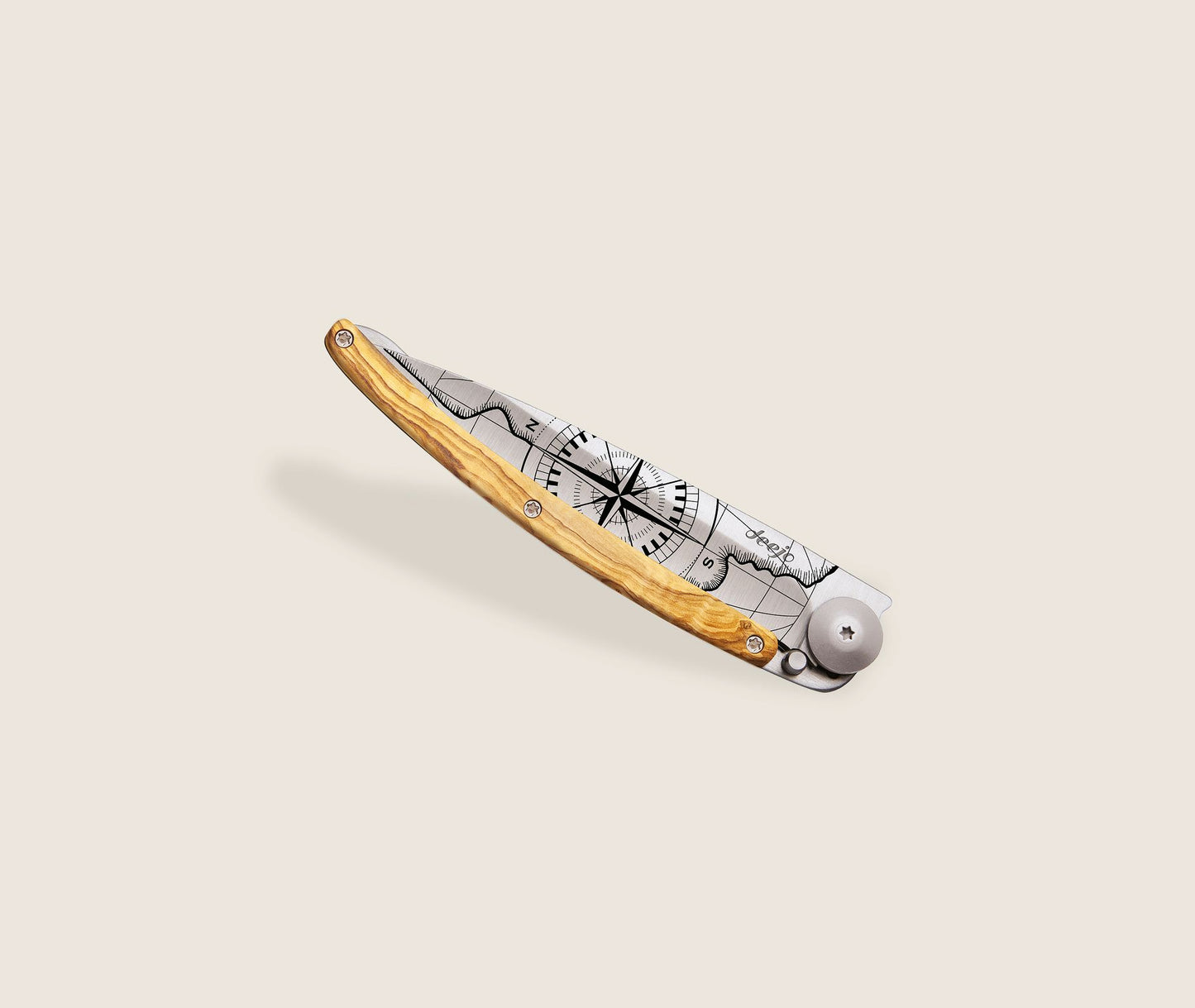 1CB000054 - Deejo, 37g, Pocket knife, Titanium, Olivewood, Terra Incognita,