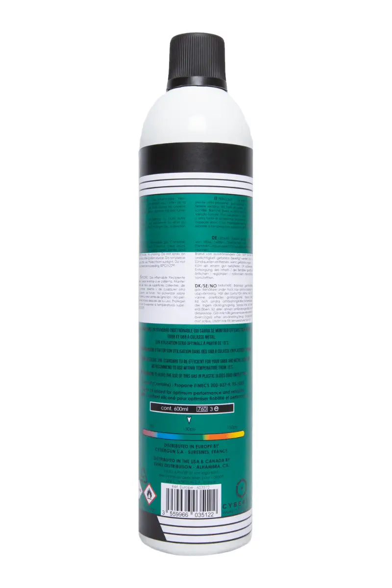 603512 - 130PSI Green Gas bottle - With Silicone / 600mL