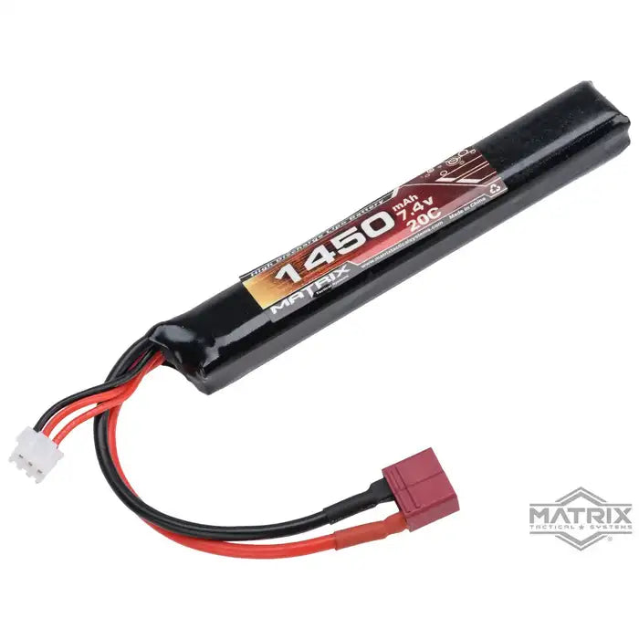 95765 - Matrix High Performance 7.4V Stick Type Airsoft LiPo Battery (Model: 1450mAh / 20C / Deans)