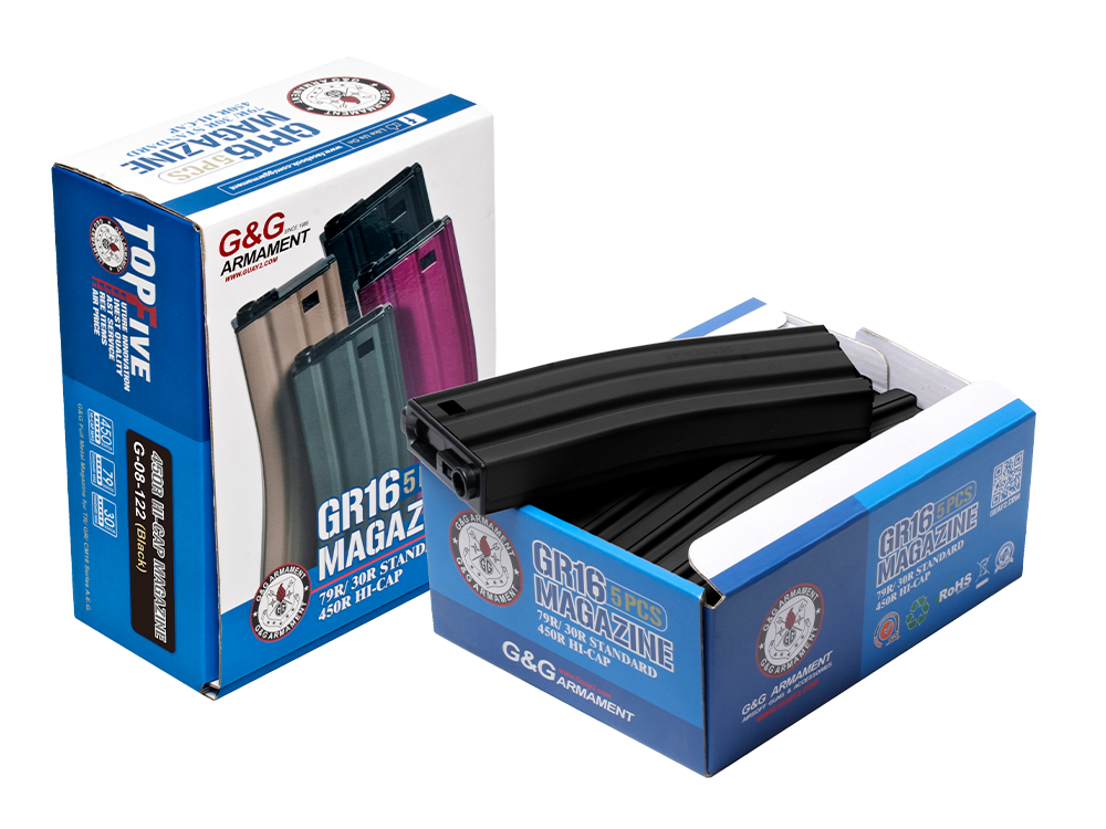 G-08-122 - 450R Standard Magazine for GR16 Balck (5pcs/pack)